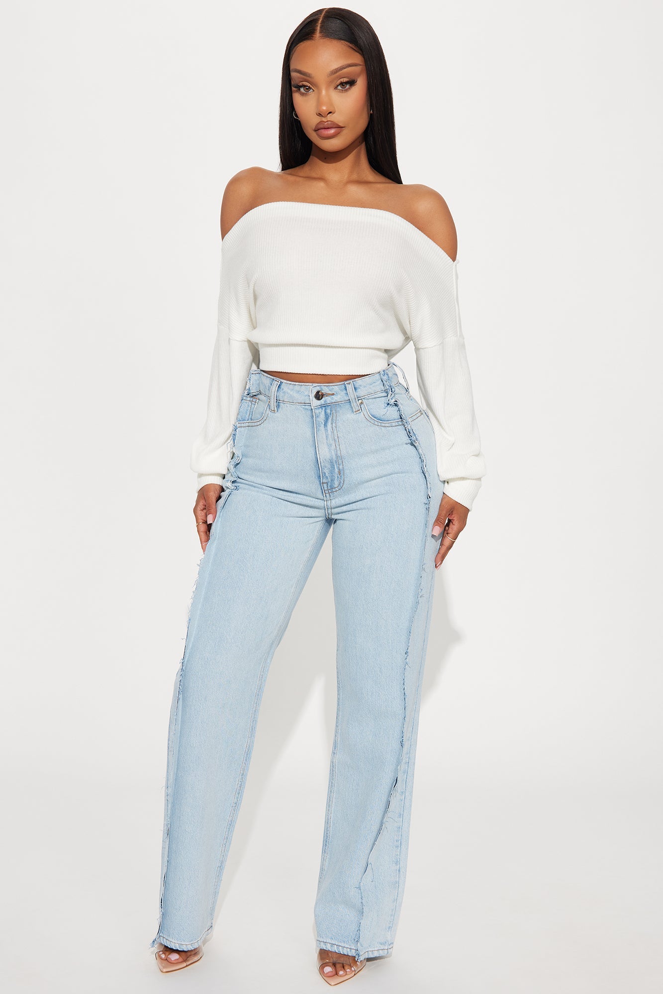 Halle Off Shoulder Top - Ivory