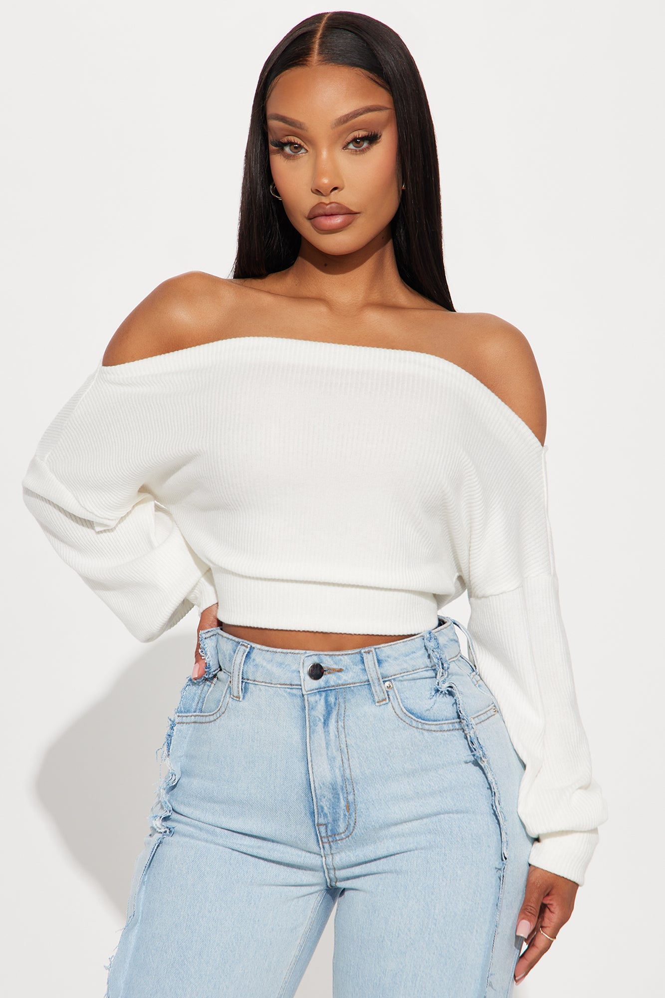 Halle Off Shoulder Top - Ivory