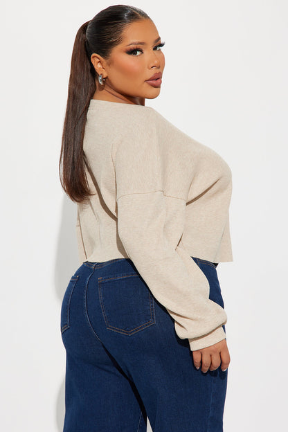 Colby Oversized Thermal Top - Oatmeal