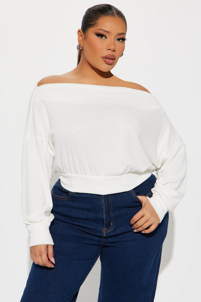 Halle Off Shoulder Top - Ivory