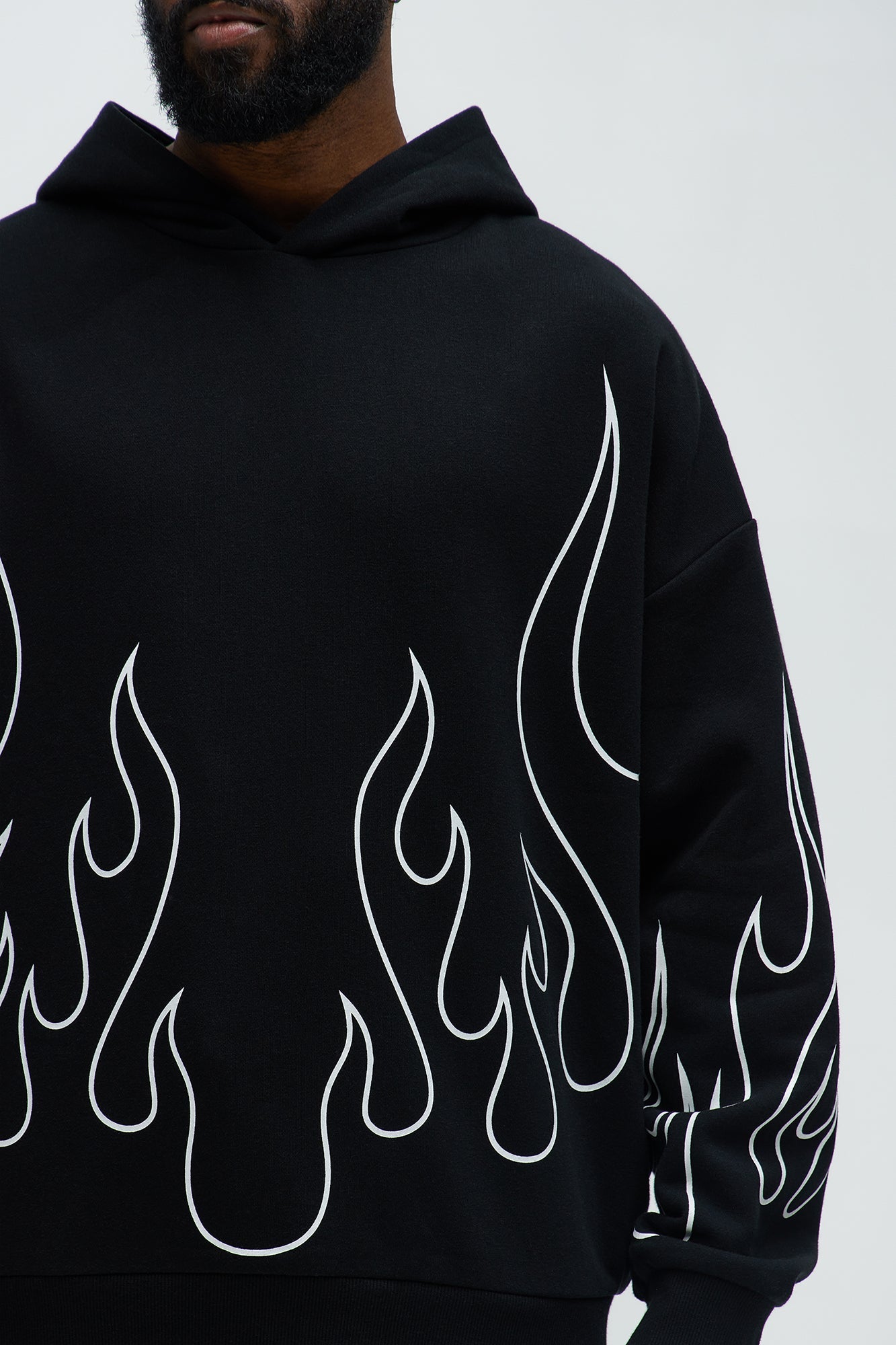 Tyson Chase Flame Oversized Hoodie - Black/combo
