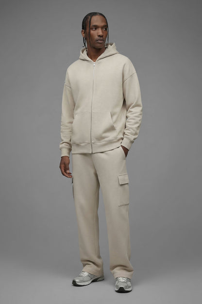 410 Oversized Zip Hoodie - Cream
