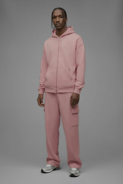 410 Oversized Zip Hoodie - Pink