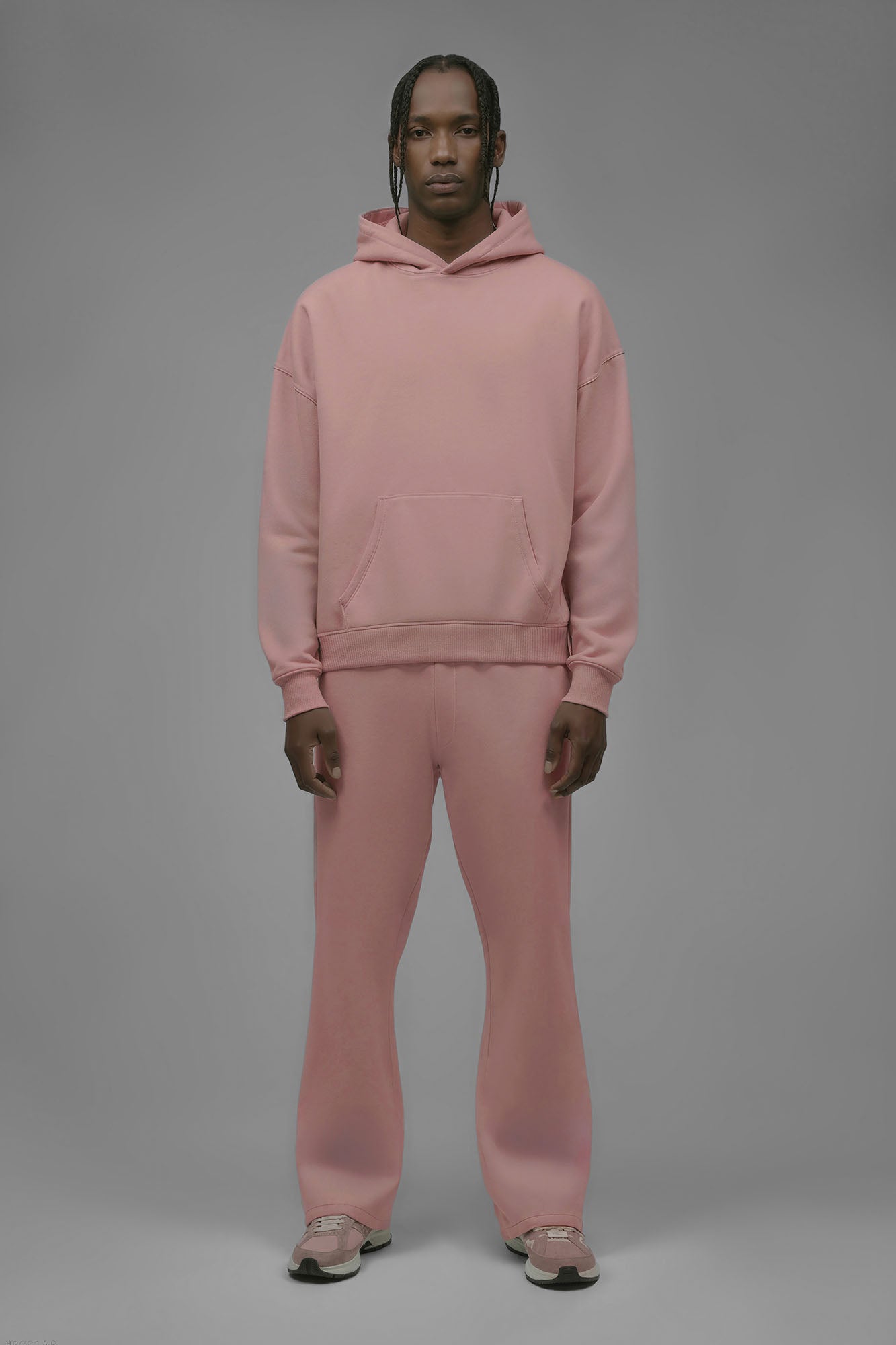 410 Oversized Cropped Hoodie - Pink