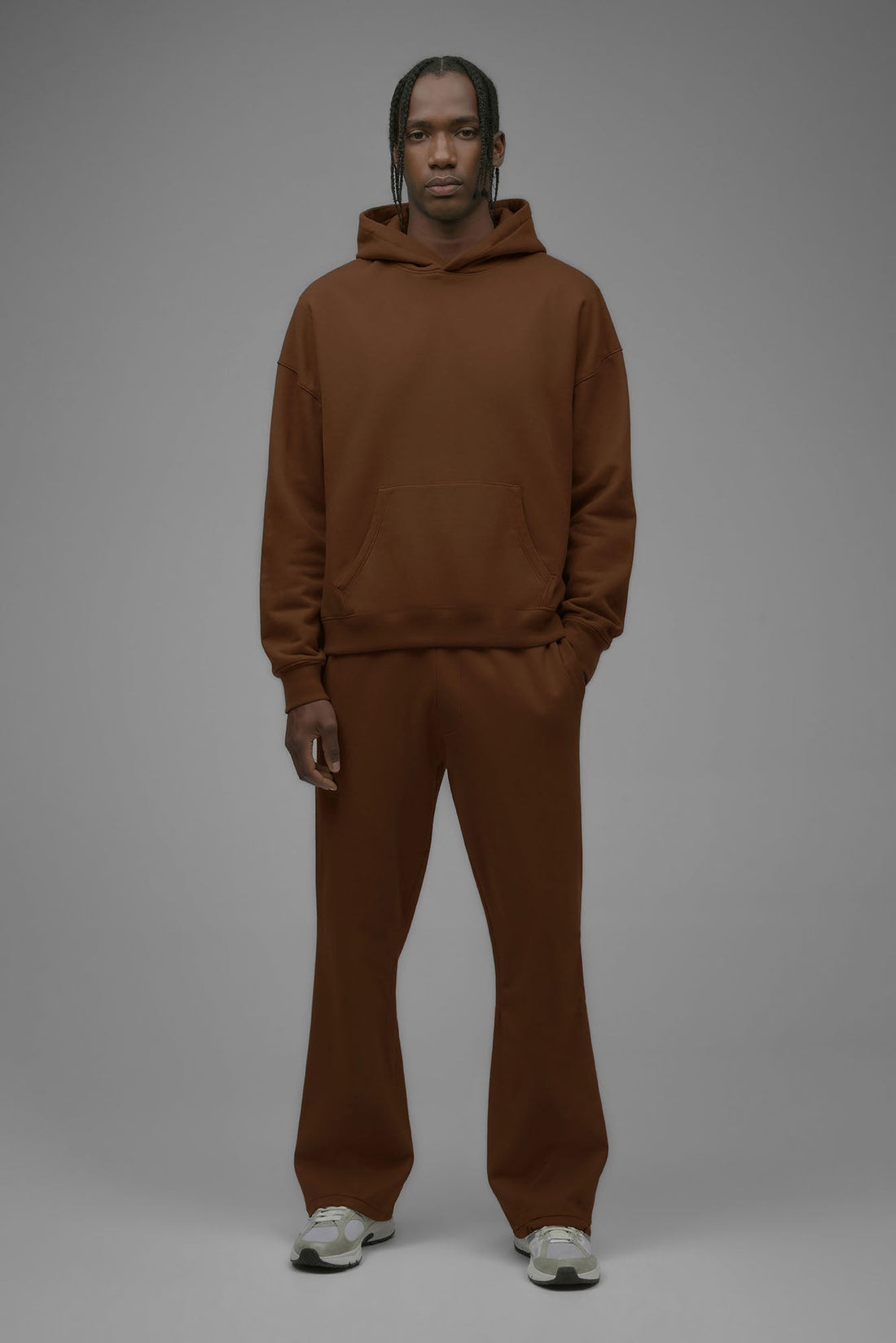 410 Oversized Cropped Hoodie - Chestnut