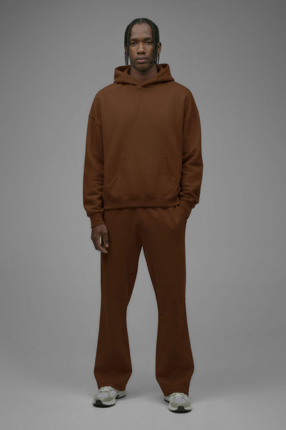 410 Oversized Cropped Hoodie - Chestnut