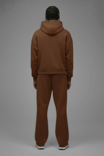 410 Oversized Cropped Hoodie - Chestnut