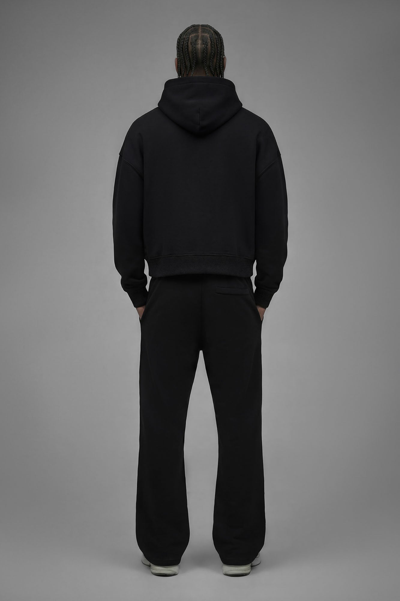 410 Oversized Cropped Hoodie - Black