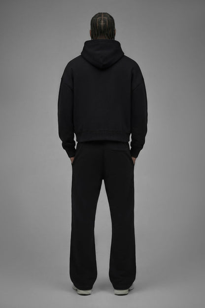 410 Oversized Cropped Hoodie - Black