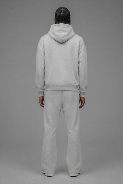410 Oversized Cropped Hoodie - Heather Grey