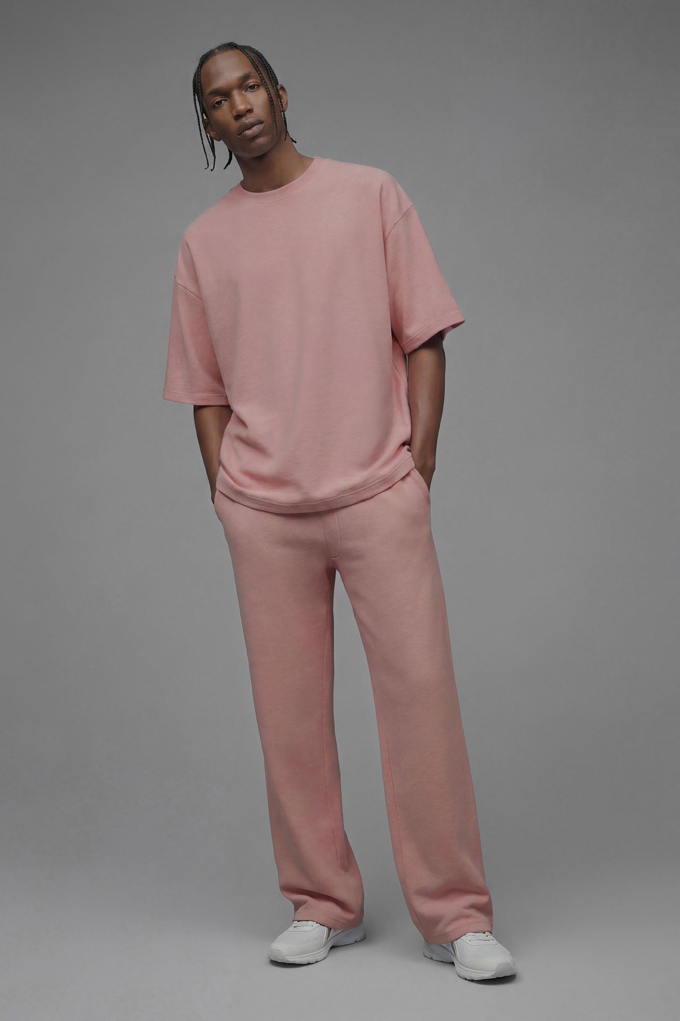 410 Oversized Fleece Tee - Pink