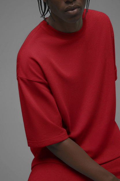 410 Oversized Fleece Tee - Red