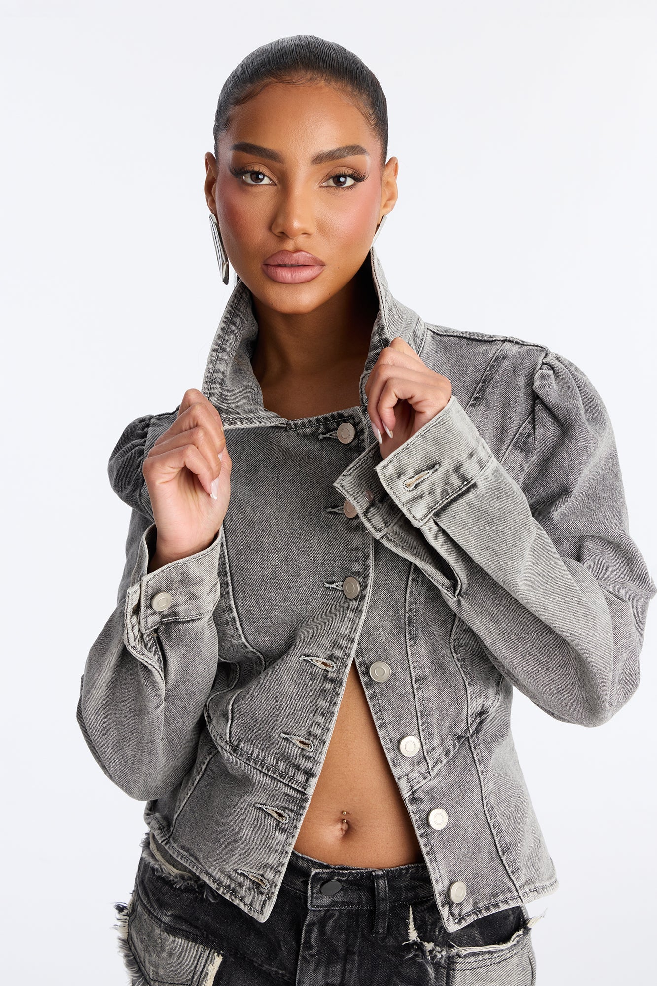 Backstage Pass Denim Jacket - Grey