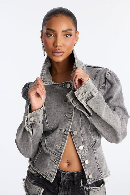 Backstage Pass Denim Jacket - Grey