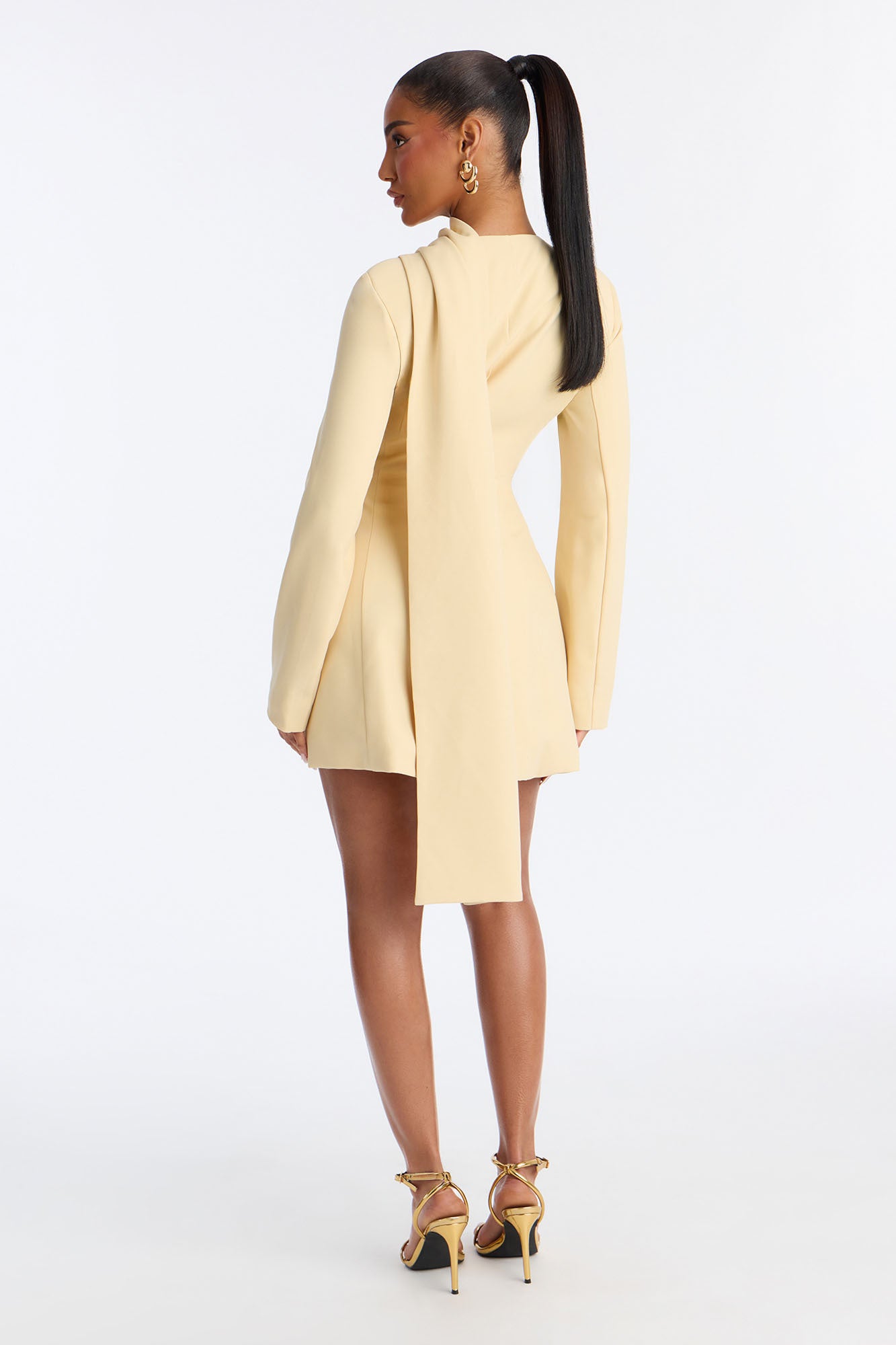 Run The World Long Sleeve Blazer Mini Dress - Butter Yellow