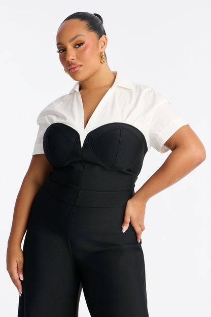 Brenda Bandage Wide Leg Jumpsuit - Black