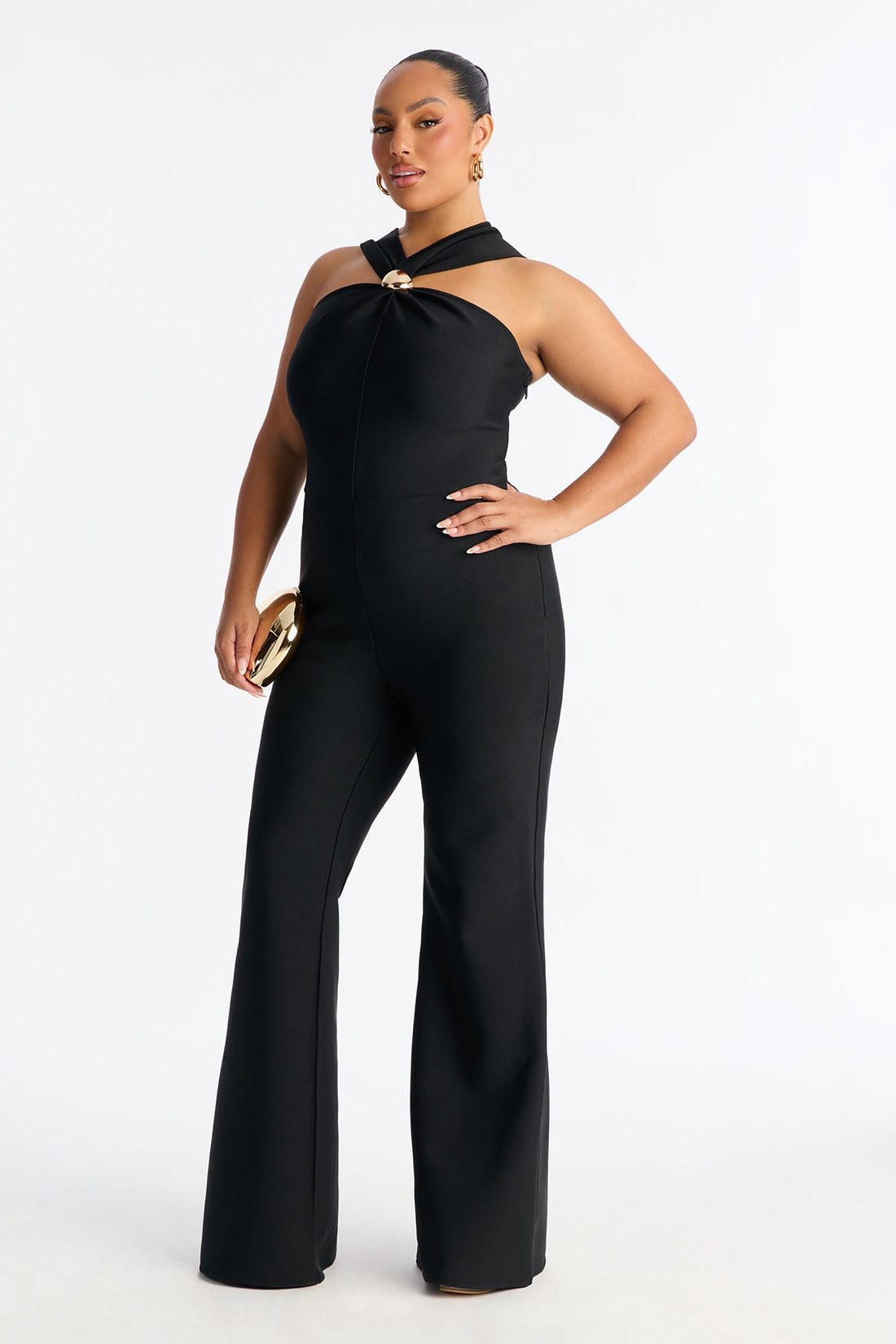 Belen Bandage Flare Jumpsuit - Black