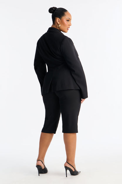 Such A Diva Blazer Capri Set - Black
