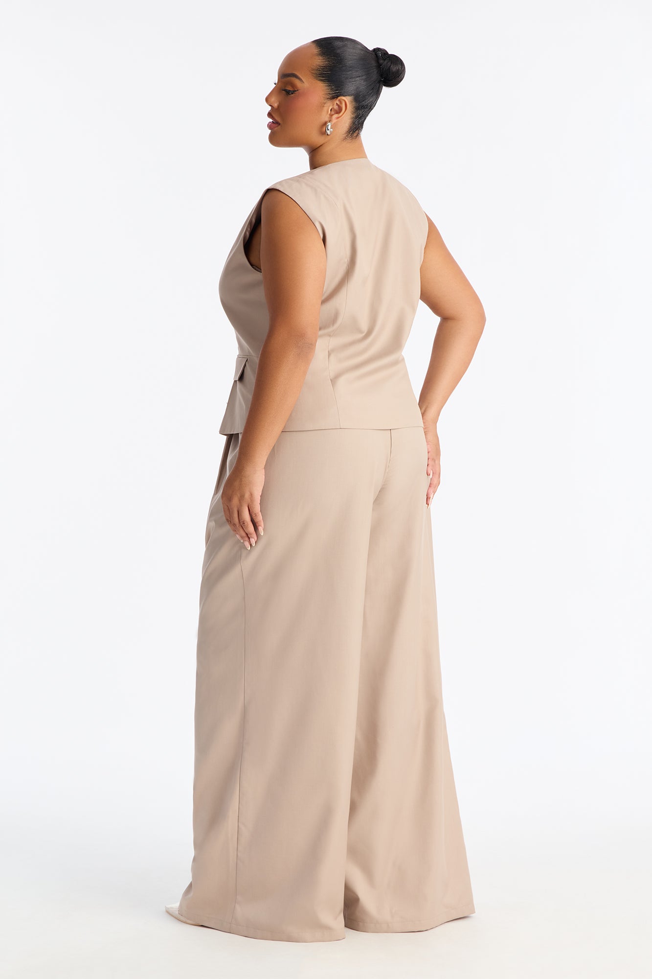 Valorie Vest Pant Set - Taupe