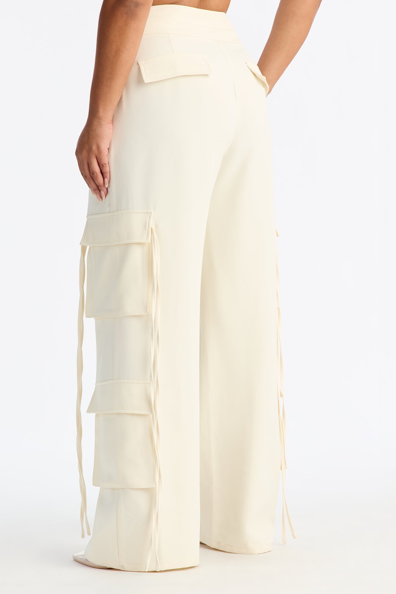 Morgan V Waist Cargo Pants 33 - Ivory