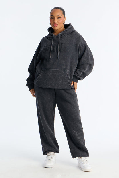 Saint Washed Fleece Hoodie Jogger Pant Set - Charcoal