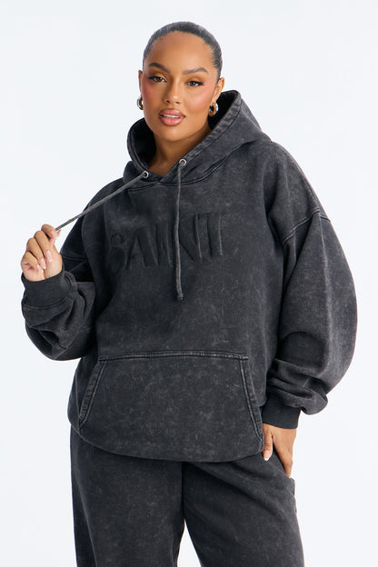 Saint Washed Fleece Hoodie Jogger Pant Set - Charcoal