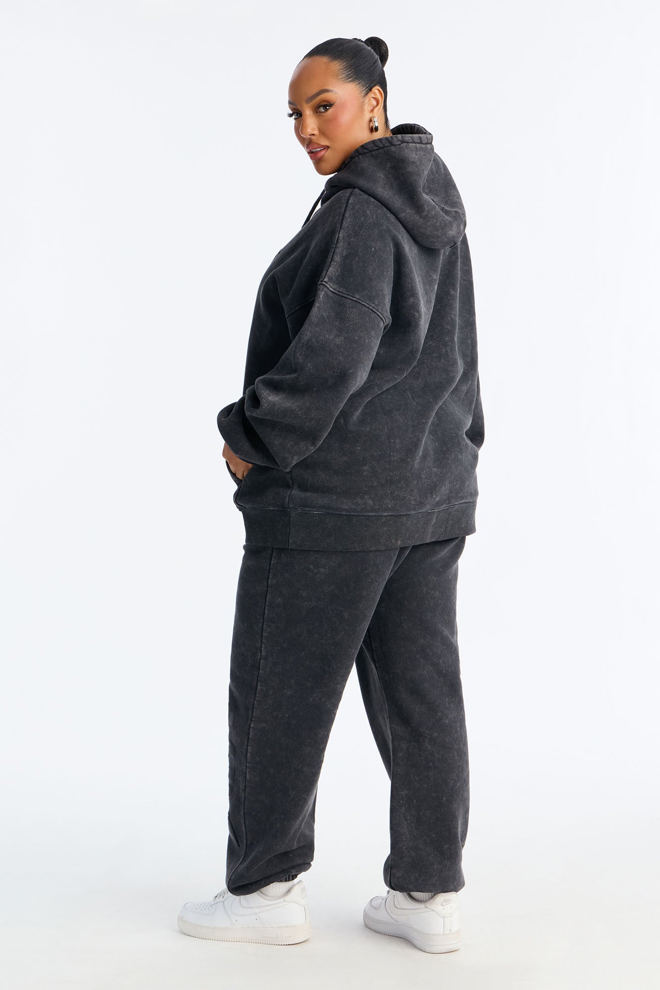 Saint Washed Fleece Hoodie Jogger Pant Set - Charcoal