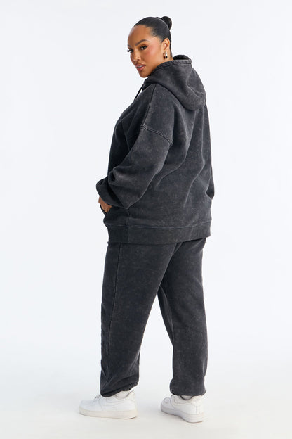 Saint Washed Fleece Hoodie Jogger Pant Set - Charcoal