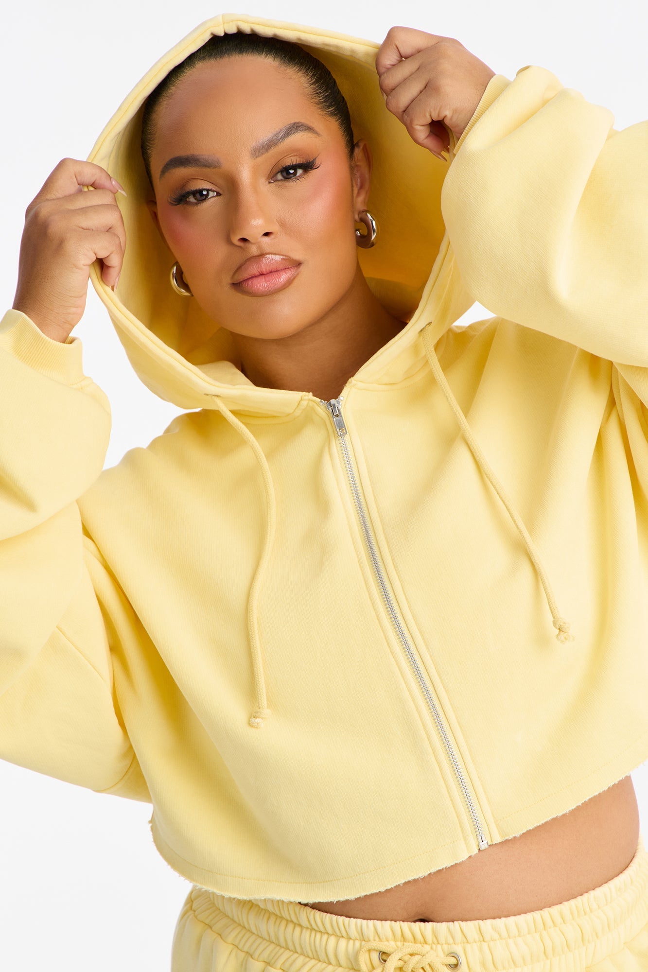 On The Go Fleece Pant Set - Yellow