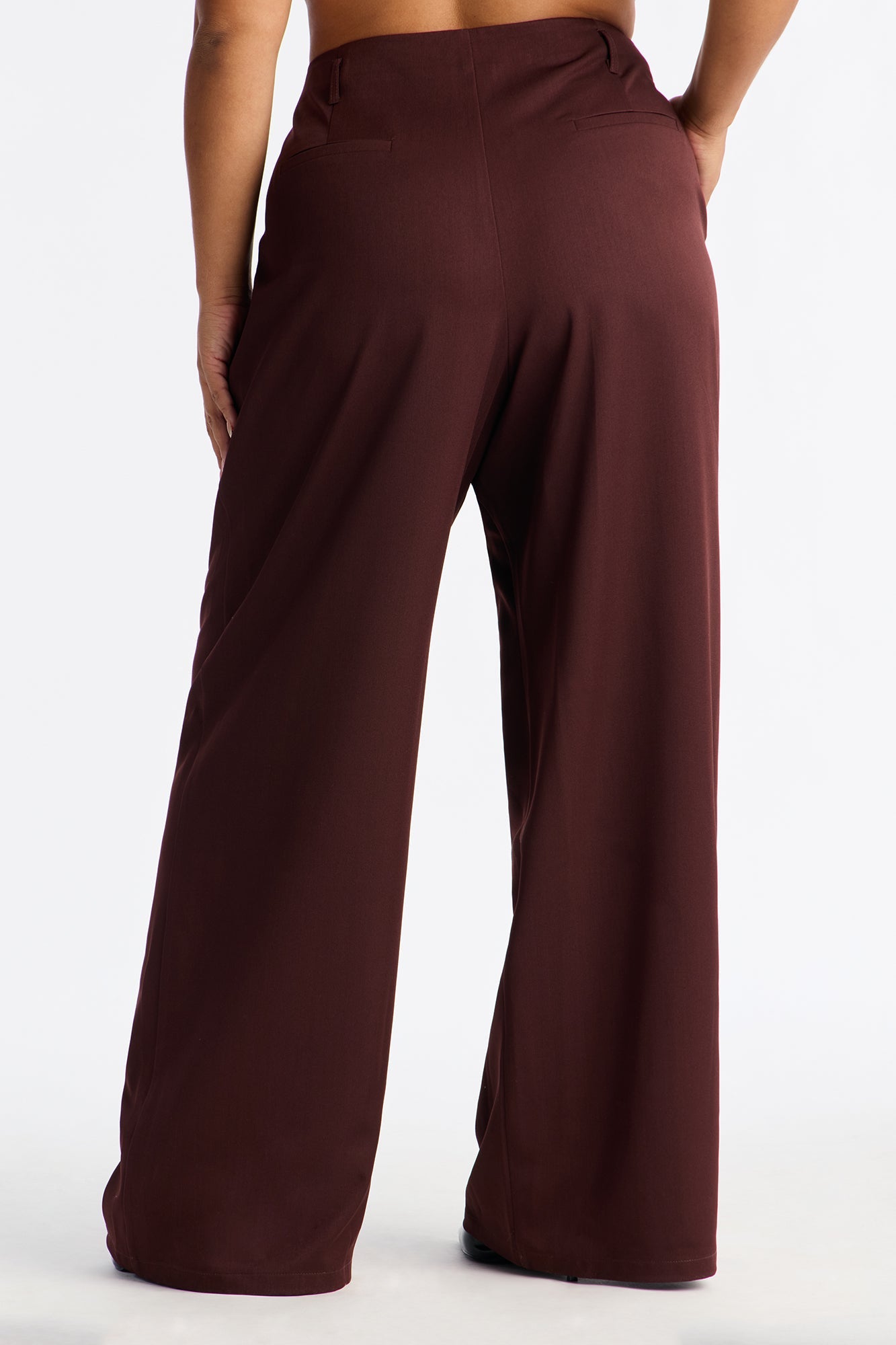 Not Your Secretary Crepe Trouser Pant 33″ - Wine