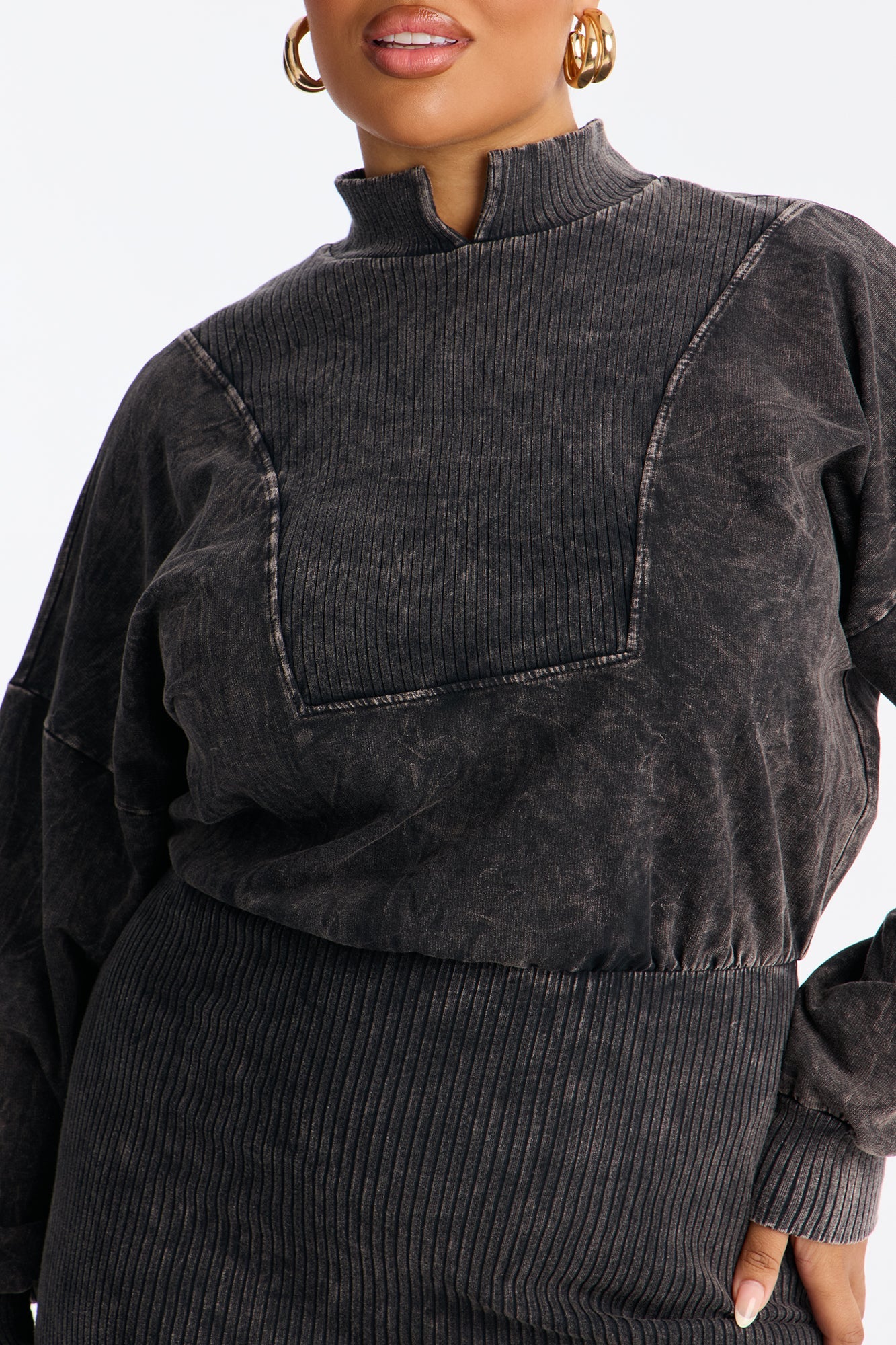 Chey Sweater Midi Dress - Black