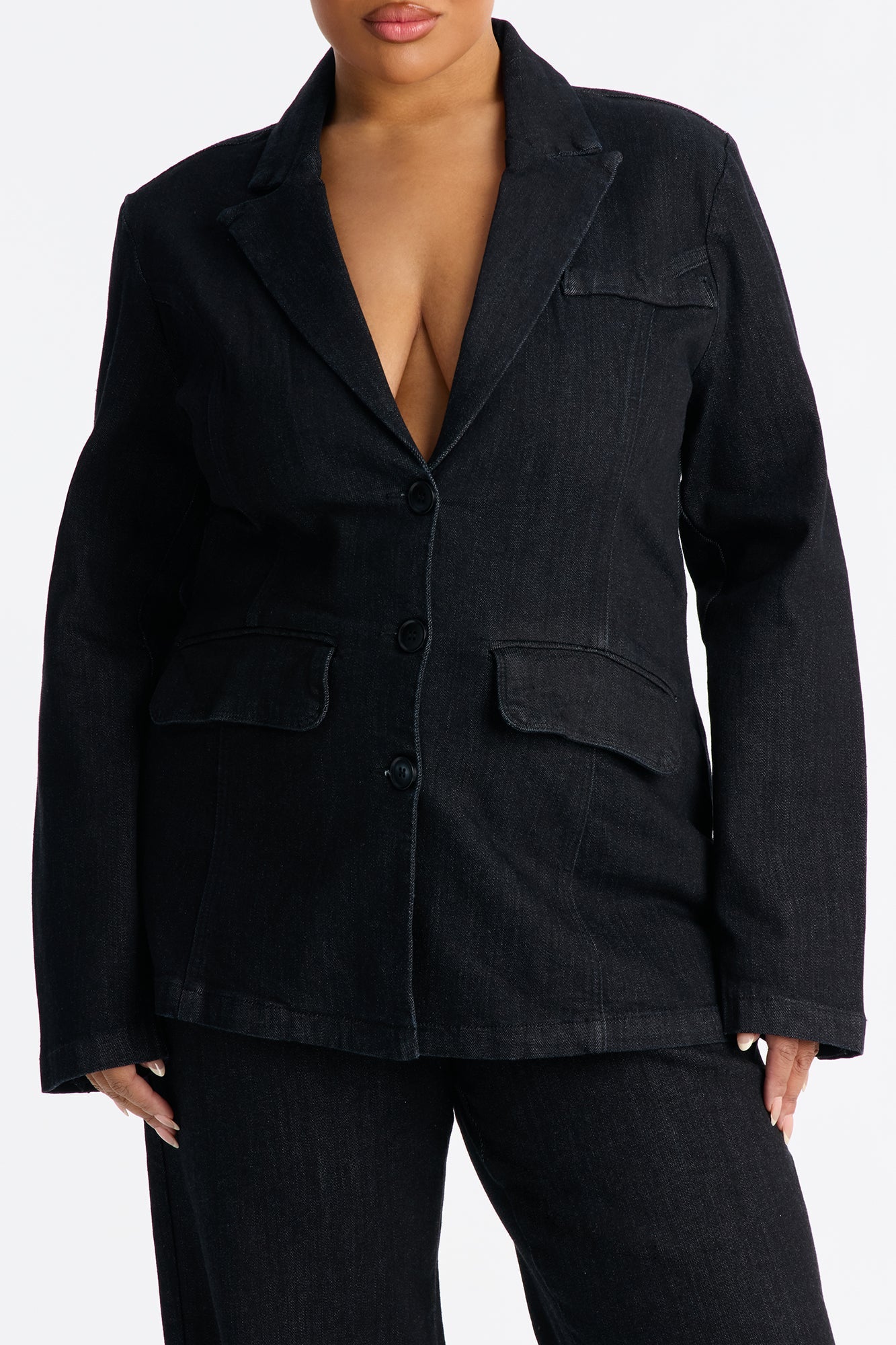 Top Model Influence Denim Pant Set - Dark Denim