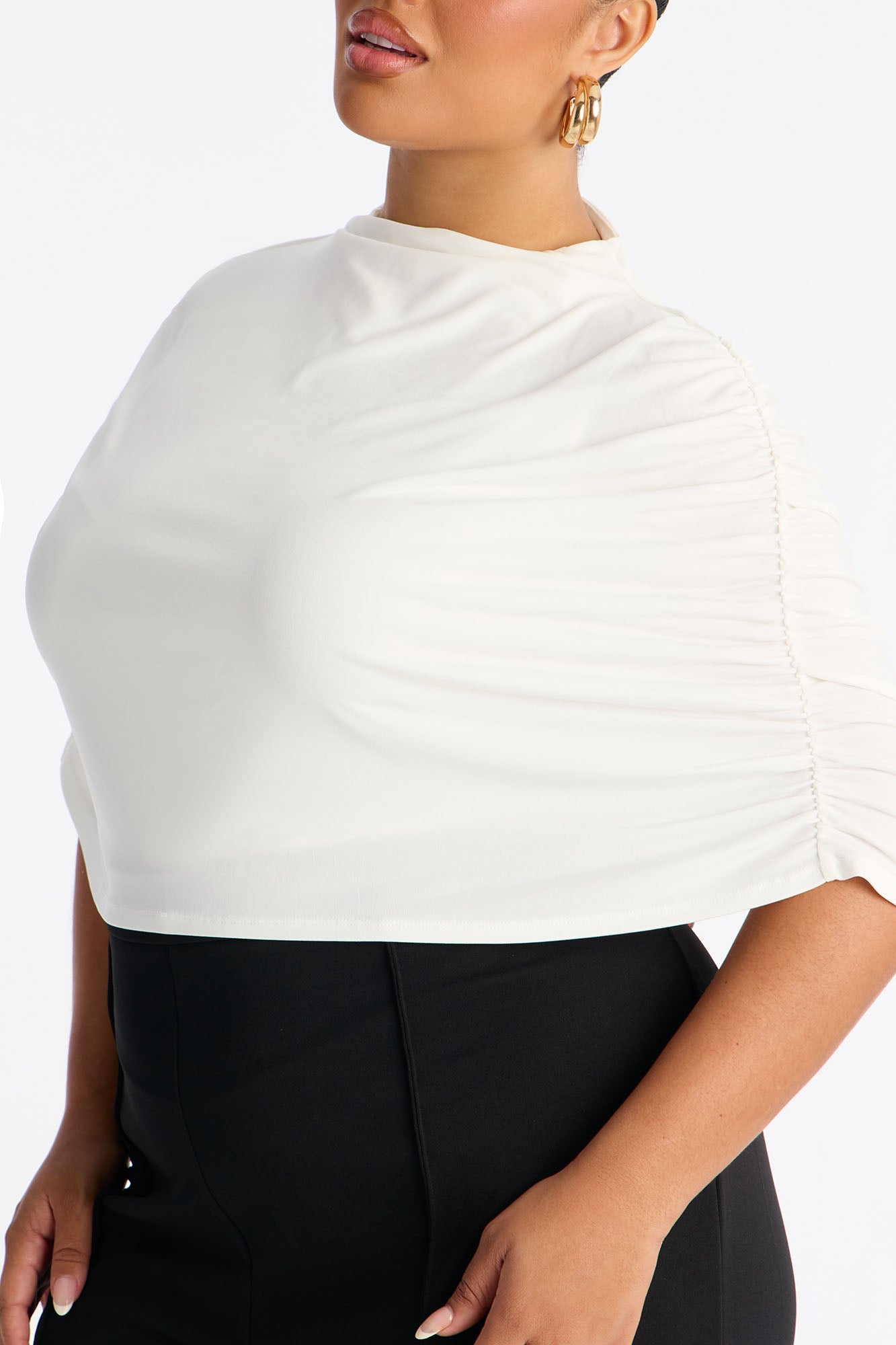 Carina Cape Sleeve Jumpsuit - Black/White