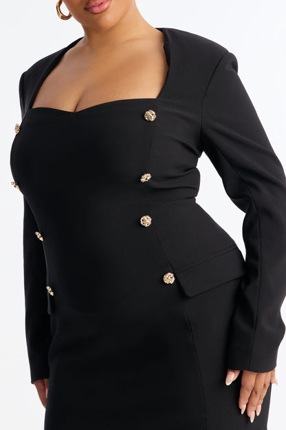 Classy Babe Midi Dress - Black