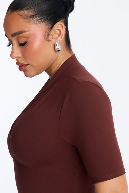 Kacey Mockneck Pant Set - Brown