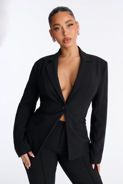 Such A Diva Blazer Capri Set - Black