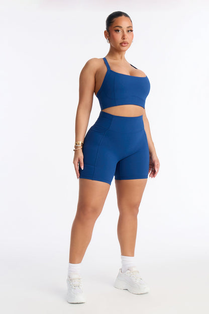 Lana Biker Short Set - Navy