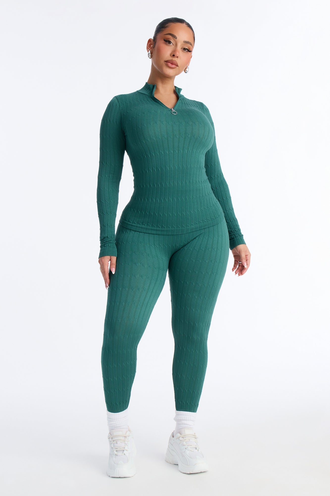 Pull Up N’ Chill Seamless Legging Set - Hunter Green