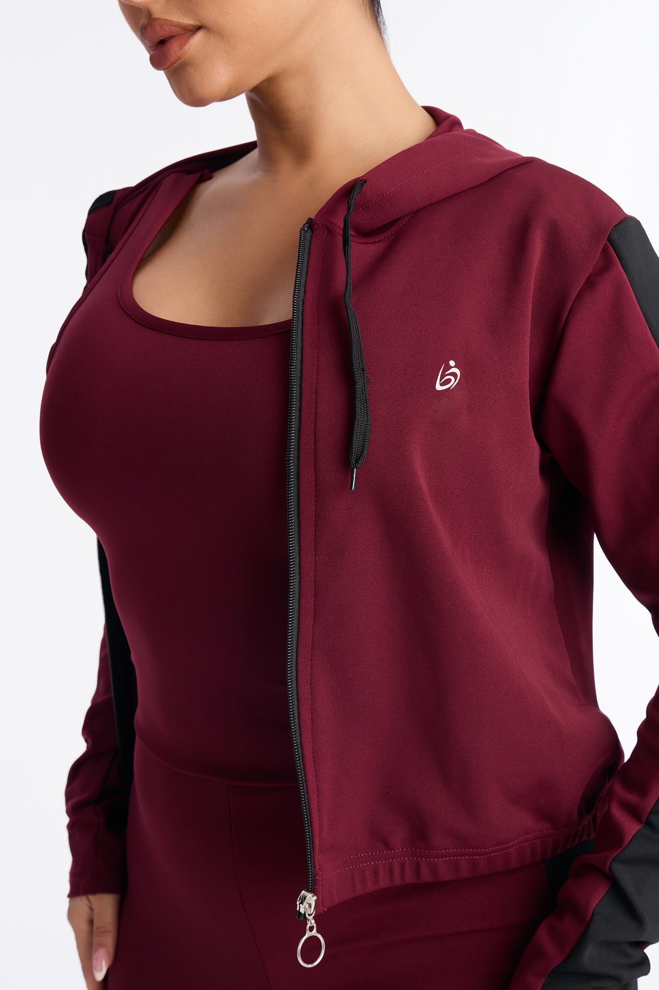 Your Everyday Seamless 2 Piece Jumpsuit Set - Burgundy