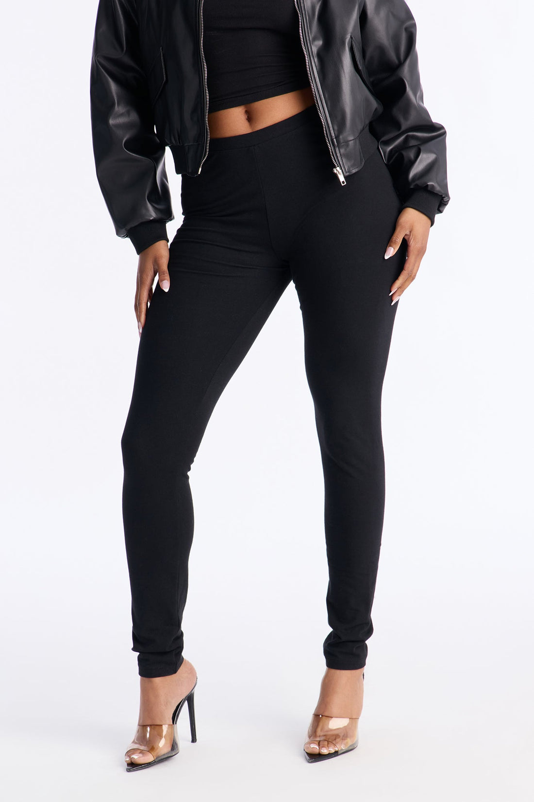 Quinn Mid Rise Every Day Cotton Legging 29″ - Black