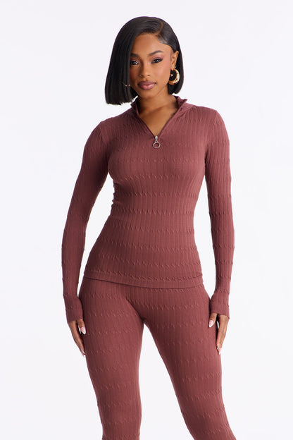 Pull Up N’ Chill Seamless Legging Set - Brown