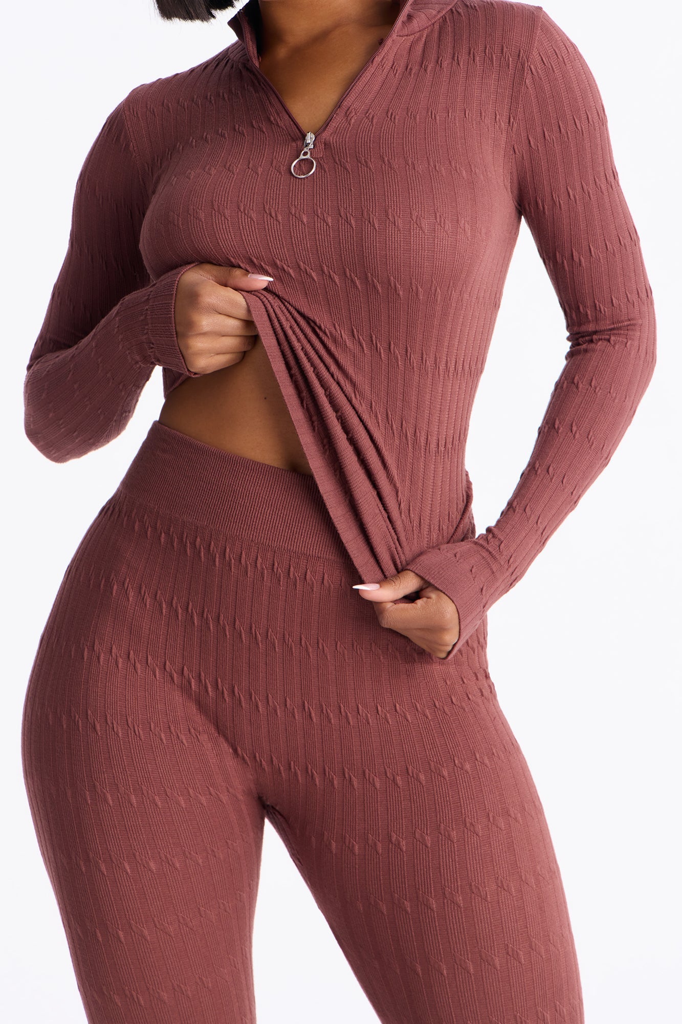 Pull Up N’ Chill Seamless Legging Set - Brown