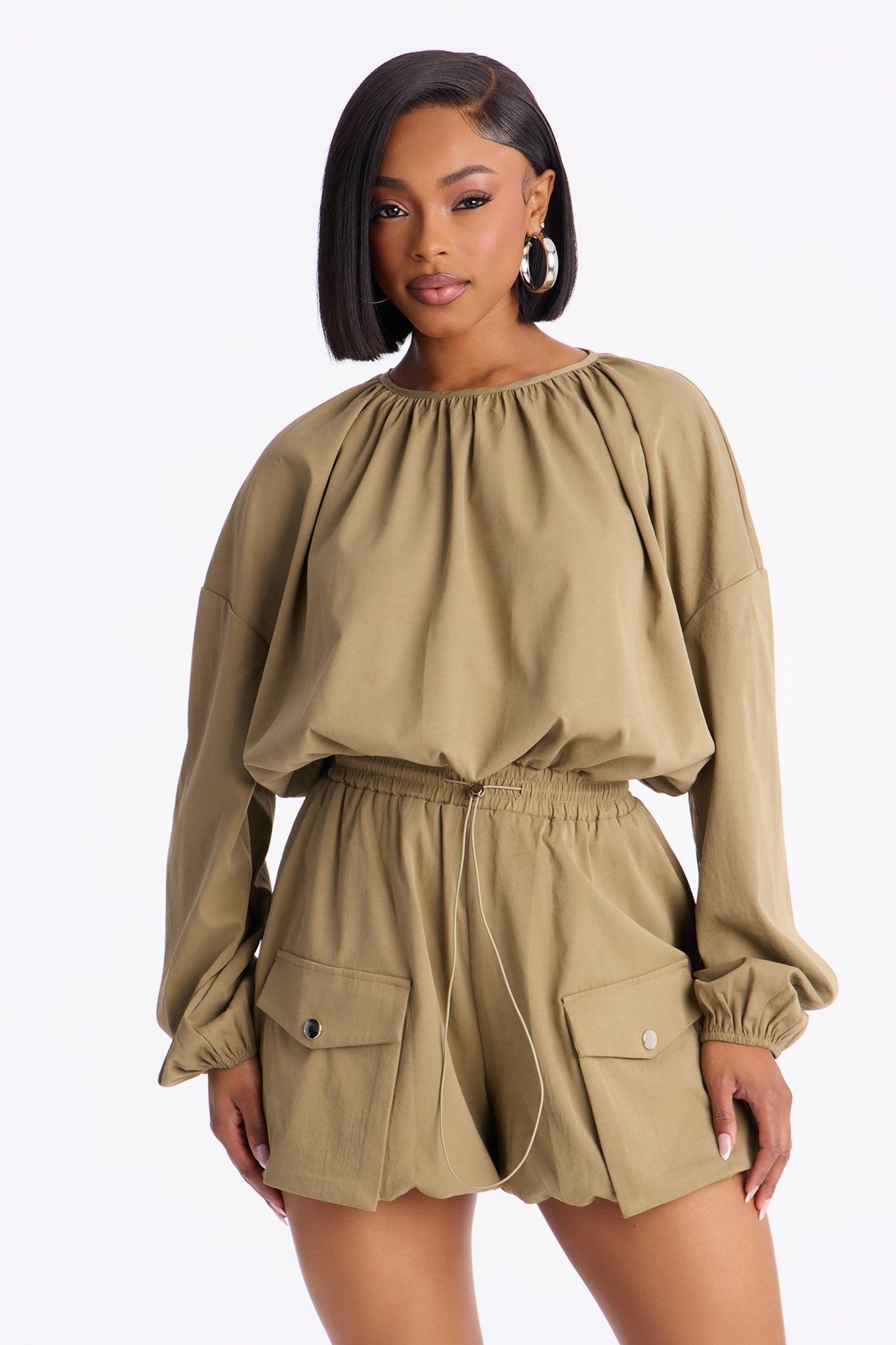 Street Code Romper - Olive
