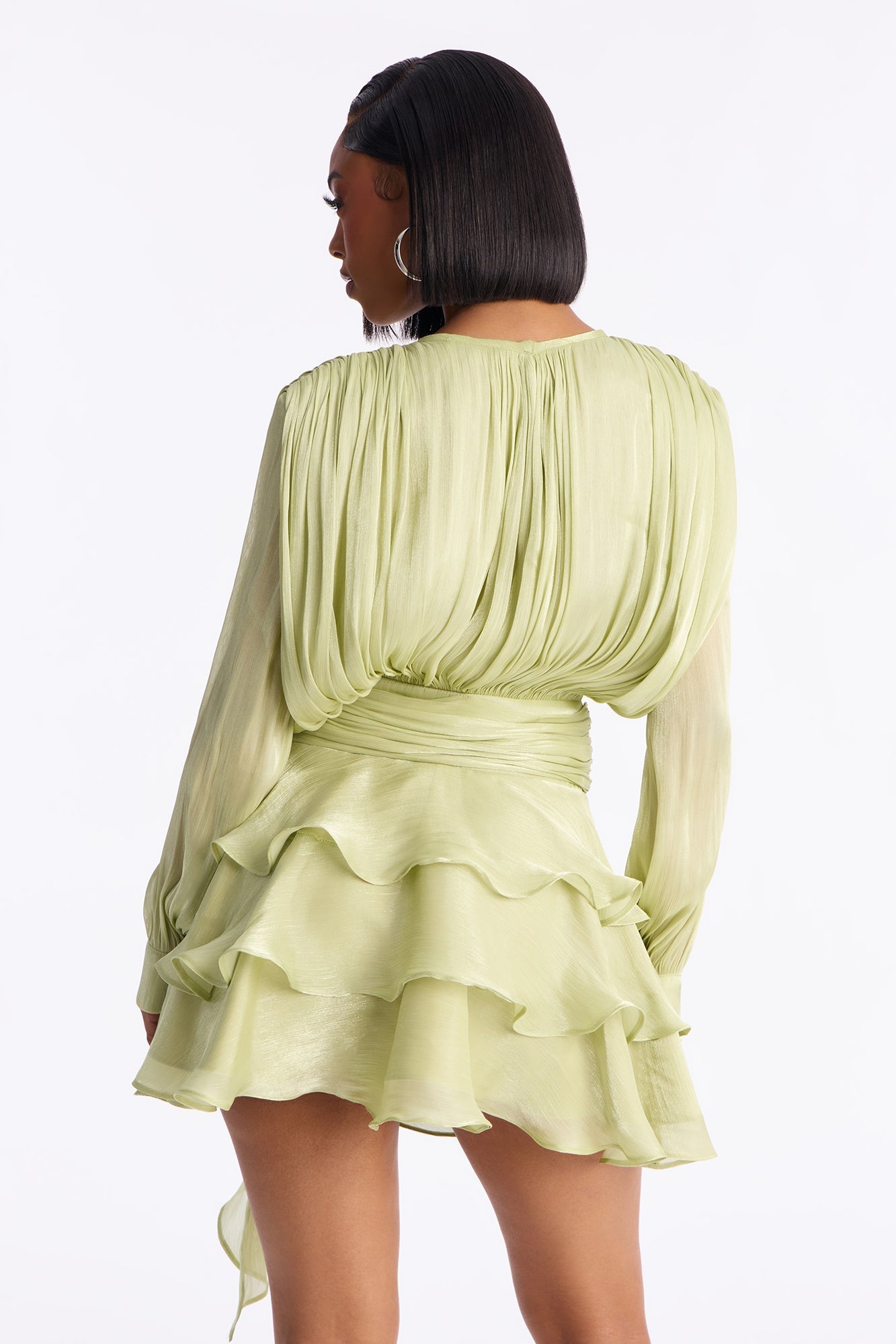 Giselle Soft Organza Mini Dress - Sage