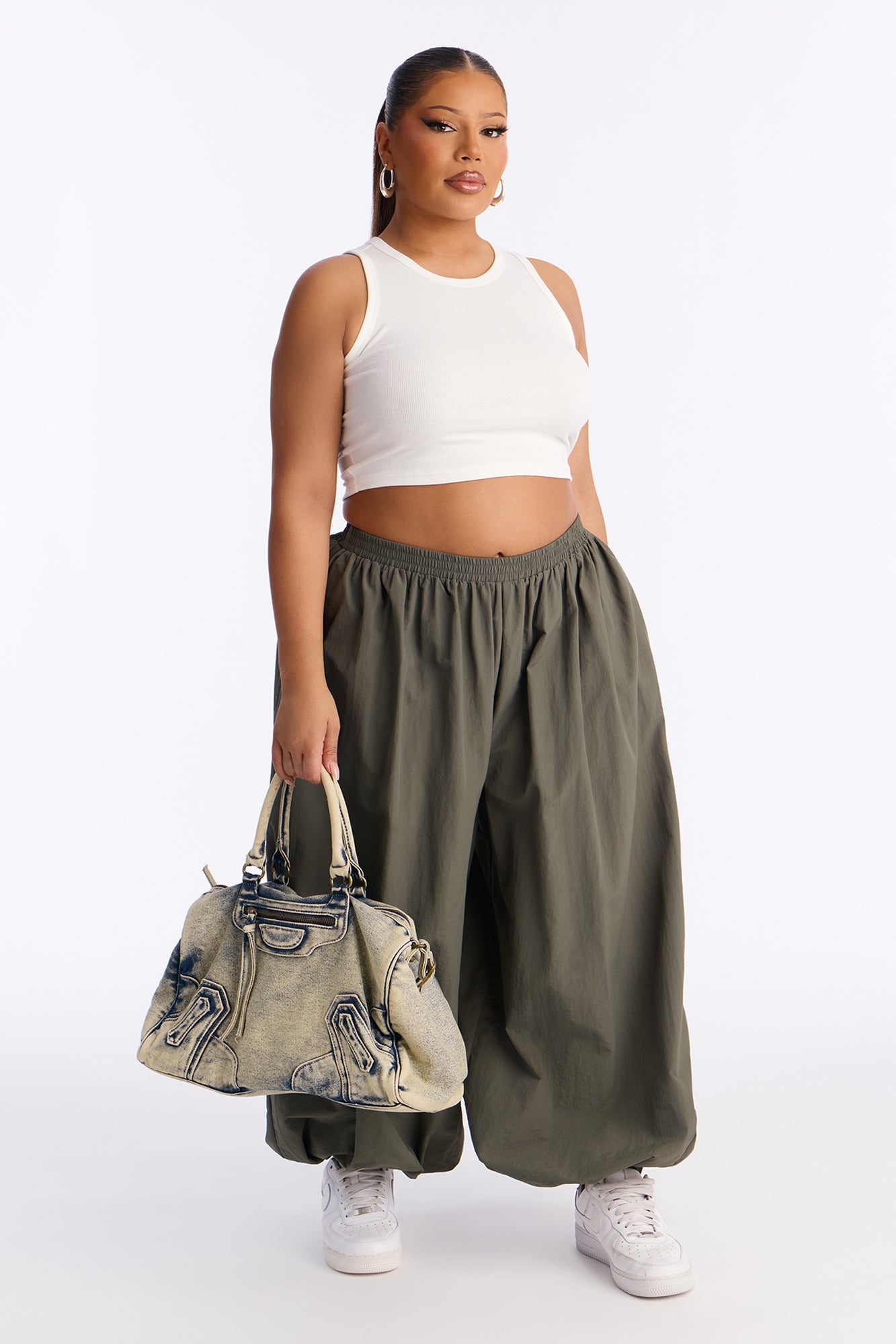 Serafina Windbreaker Low Rise Jogger Pant 28″ - Olive