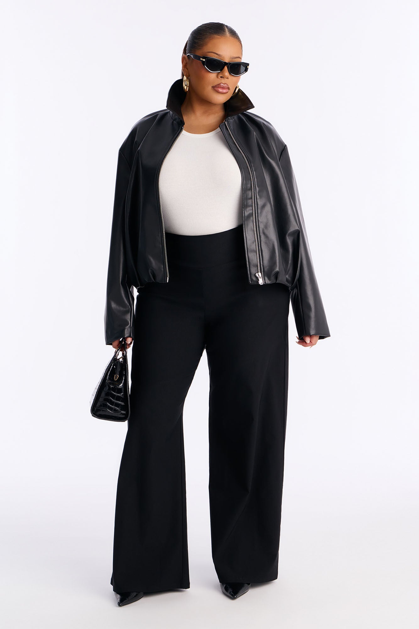 Petra Millennium Pull On Wide Leg Pant 32″ - Black