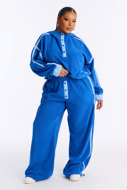 No Rush Polar Fleece Pant Set - Blue