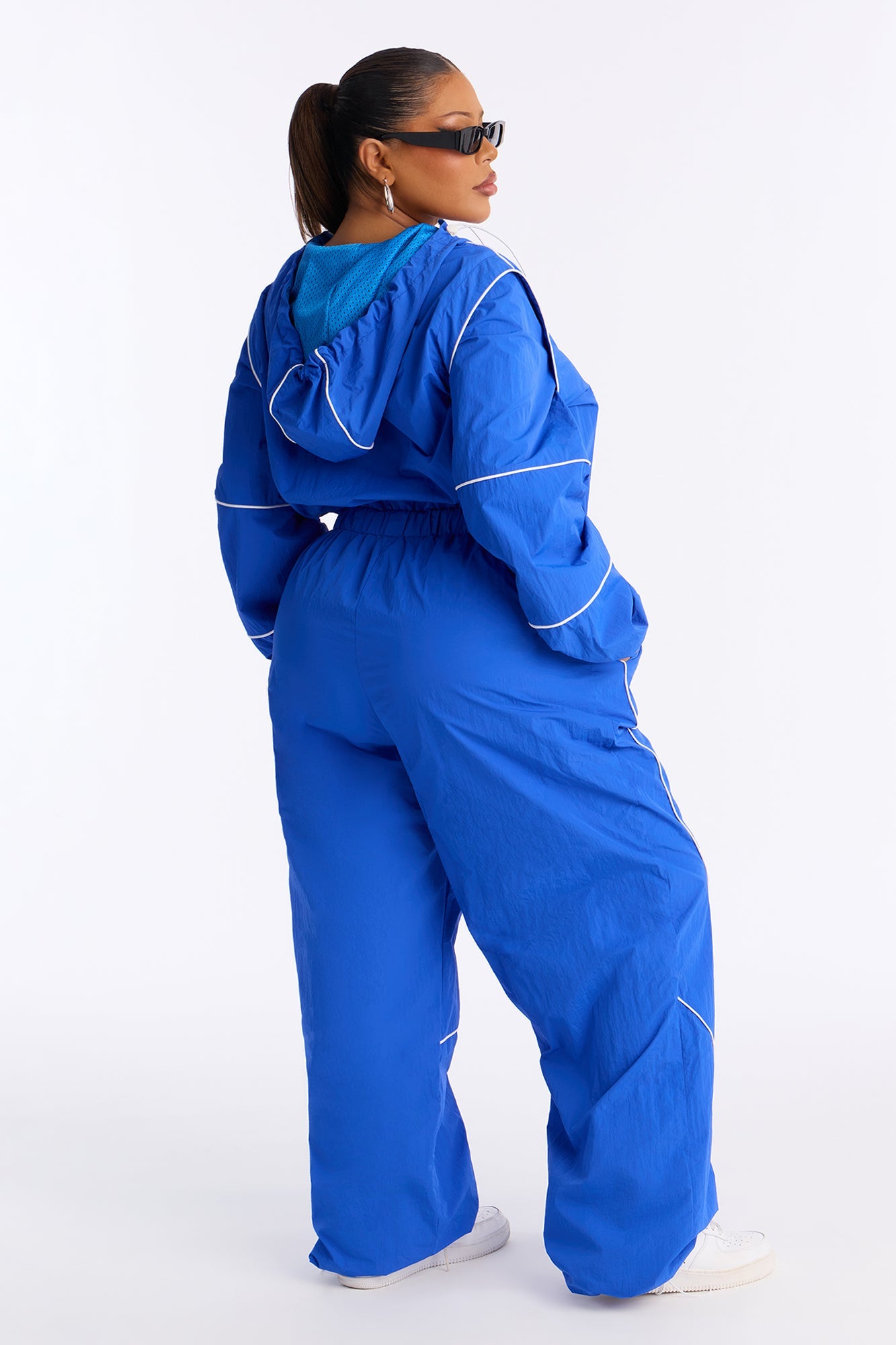 Chelsea Hooded Windbreaker Jumpsuit - Blue