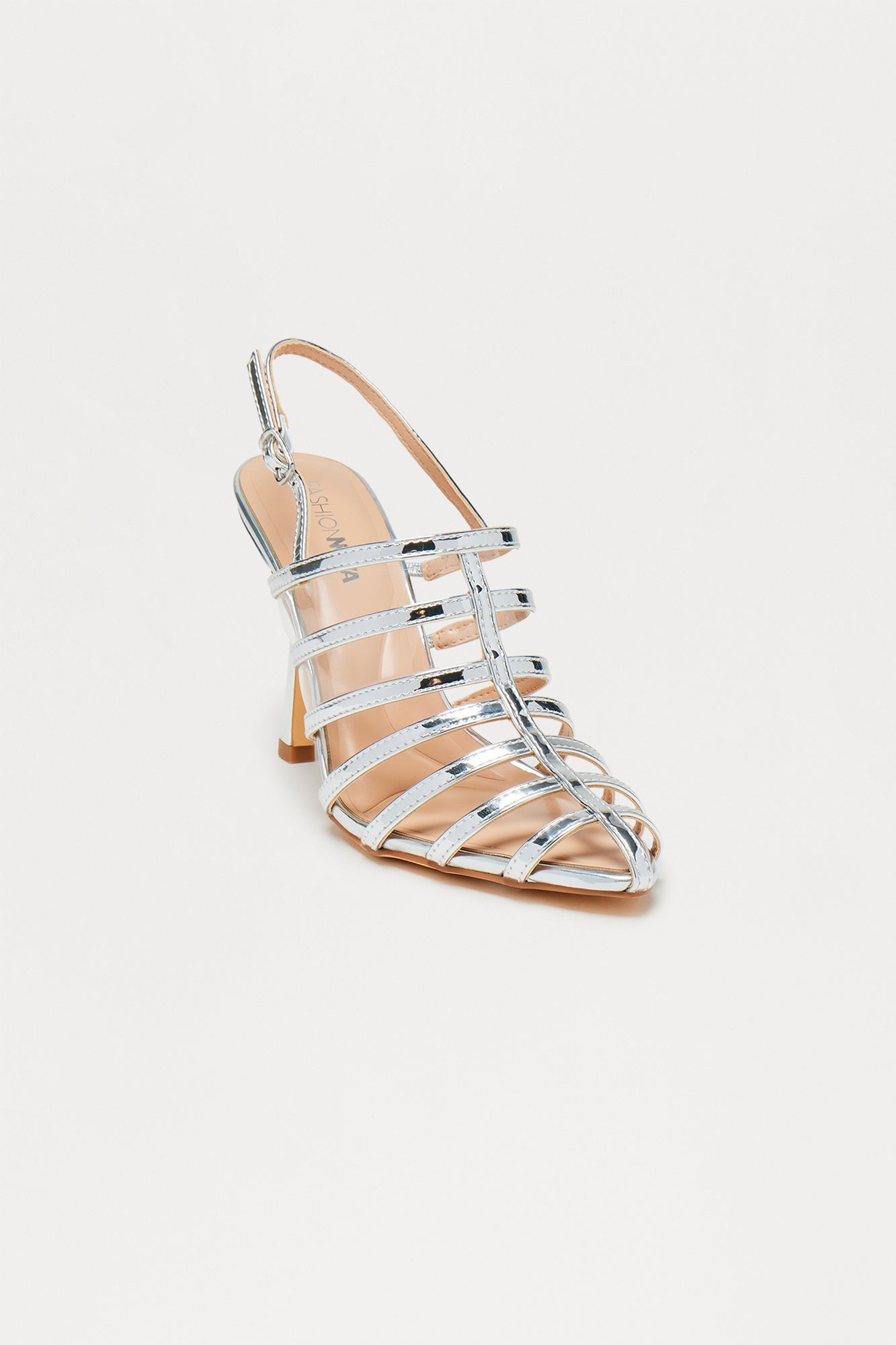 Viviette Metallic Slingback Pumps - Silver