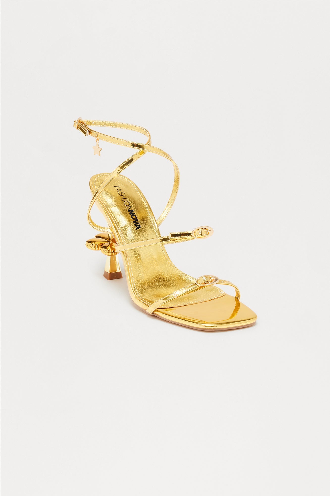 Galaxy Faux Patent Heels - Gold